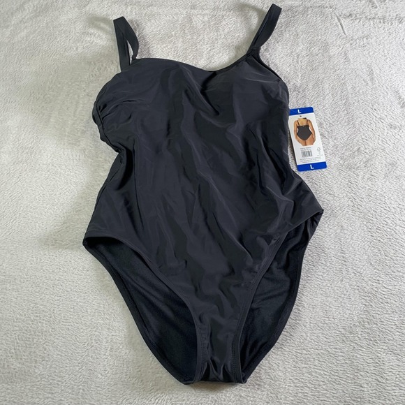 Hurley Other - Hurley Swimsuit Womens Large Black One Piece UPF 50+ Adjustable Straps‎ NEW